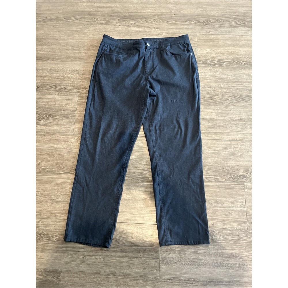 IZOD Advantage Performance Straight Fit Pants Mens 36x30 Navy Blue Stretch Chino